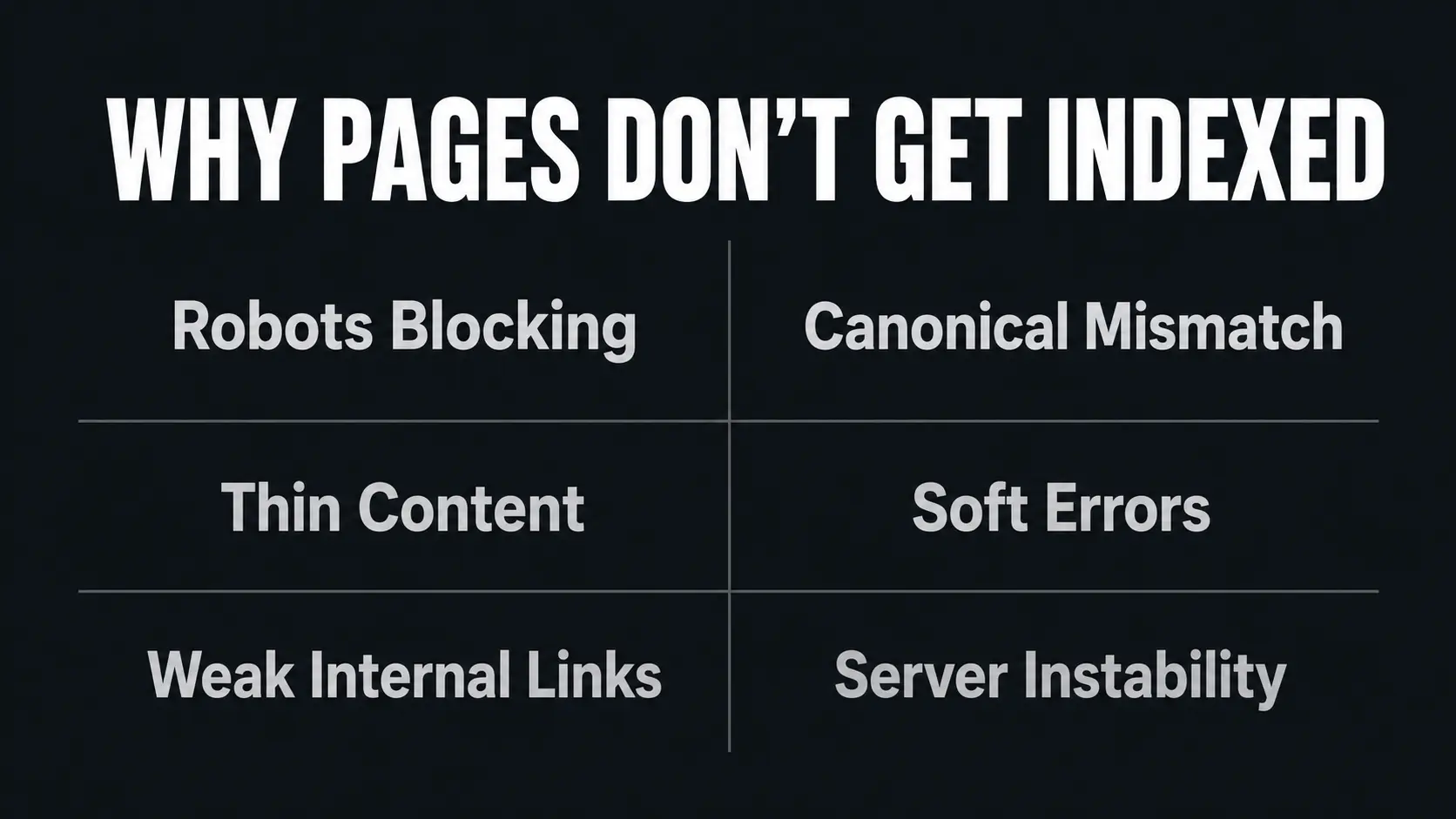 Six common reasons pages don't get indexed in SEO