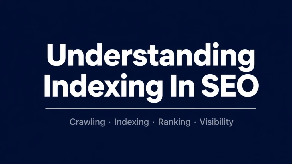 Understanding Indexing in SEO — a guide to crawling, indexing, and ranking Placement: Featured/hero image at the very top of the blog post, before the introduction paragraph.
